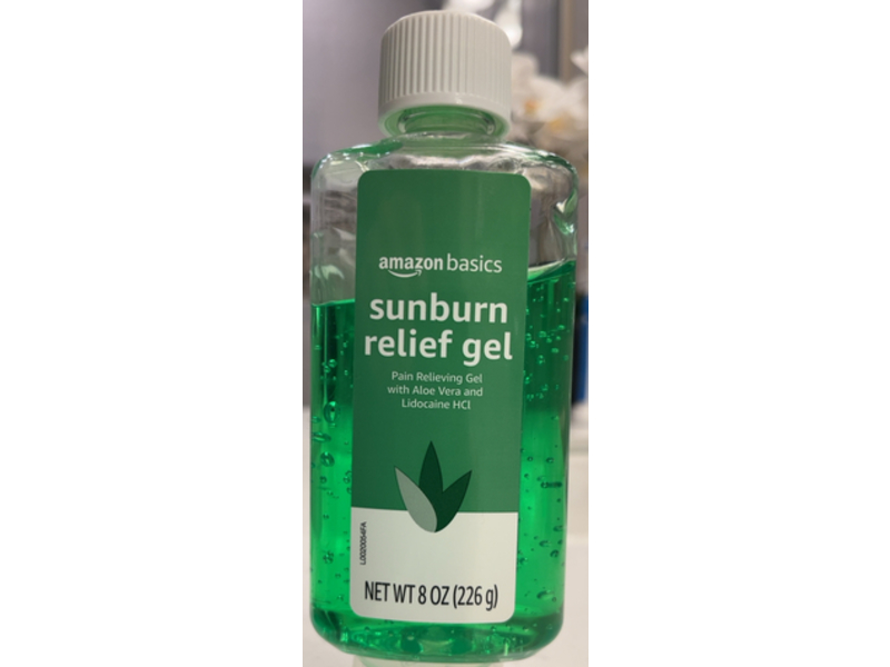 Amazon Basics Sunburn Relief Gel, Aloe Vera & Lidocaine, 8 oz/226 g
