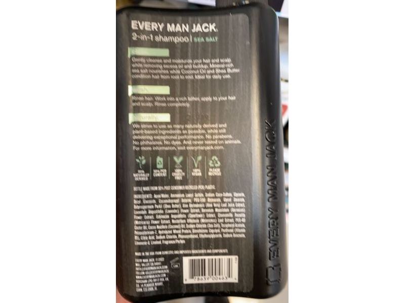Every Man Jack Men’s 2-in-1 Shampoo + Conditioner, Sea Salt 13.5 fl oz/400 mL