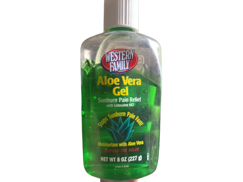 Western Family Sunburn Pain Relief Gel, Aloe Vera, 8 oz/227 g