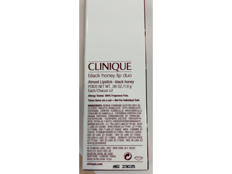 Clinique Almost Lipstick Duo, Black Honey, 0.06 oz/1.9 g