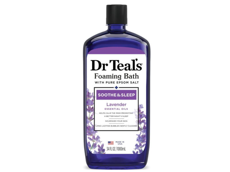 Dr Teal's Foaming Bath Pure Epsom Salt, Lavender, 34 fl oz/1 L