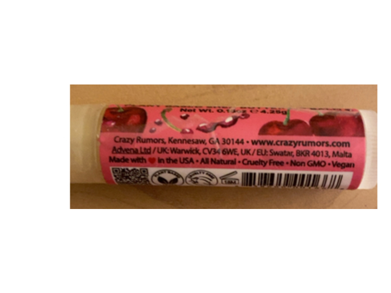 Crazy Rumors Plant Based Shea Butter Lip Balm, Black Cherry, 0.15 oz/4.25 g