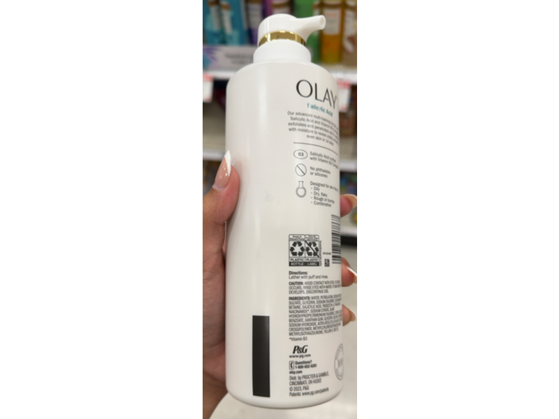 Olay Skin Solutions Hydrating Body Wash, Salicylic Acid, 17.9 fl oz/530 mL, Pack of 4