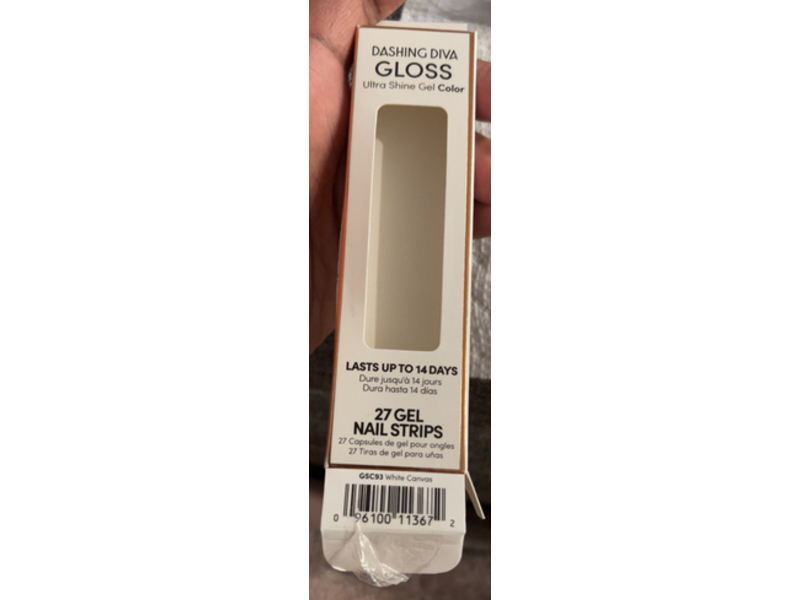 Dashing Diva Gloss Gel Nail Strips, White Canvas, 27 Count