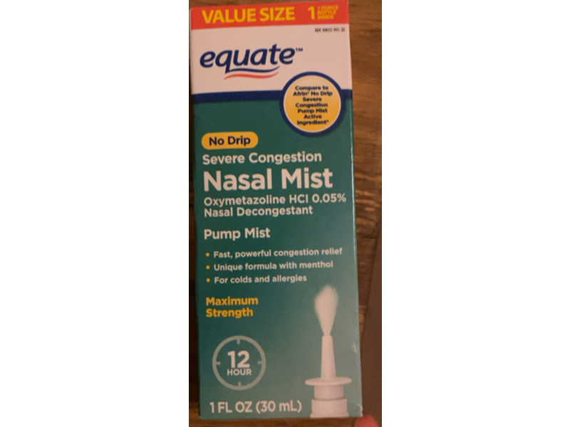 Equate Severe Congestion Nasal Mist, 1 fl oz/30 mL