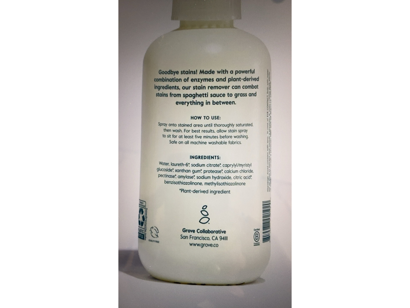 Grove Stain Remover Spray, Free & Clear, 8 fl oz/236.6 mL