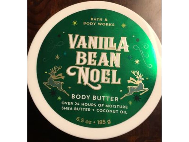 Bath & Body Works Vanilla Bean Noel Body Butter, Shea Butter + Coconut Oil, 6.5 oz/185 g