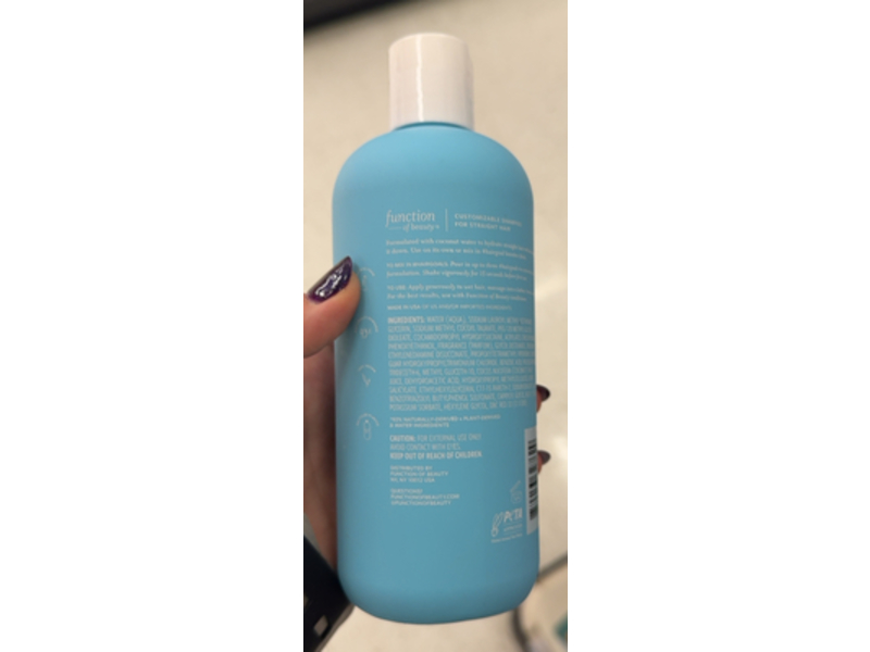 Function Of Beauty Straight Hair Shampoo, Vanilla, 11 fl oz/325 mL