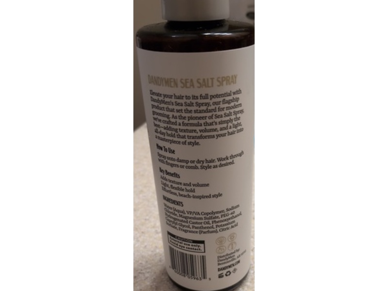 DandyMen Daily Sea Salt Spray, Tobacco Vanilla, 8.45 fl oz/250 mL