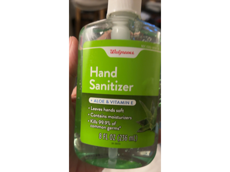 Walgreens Hand Sanitizer, Aloe & Vitamin E, 8 oz/236 mL
