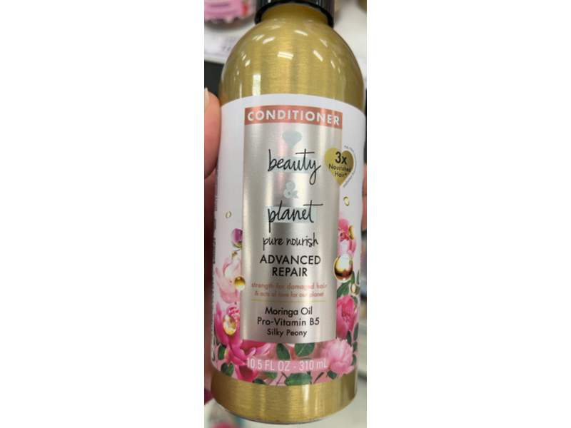 Love Beauty & Planet Conditioner Pure Nourish, Advanced Repair, Moringa Oil, Pro Vitamin B5, 10.5 fl oz/310 mL