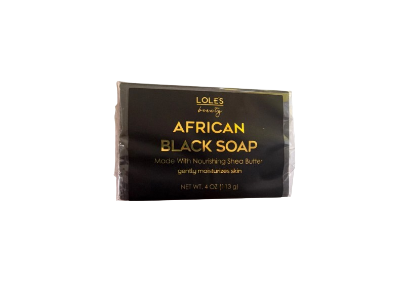 Lole's Beauty African Black Soap, Shea Butter, 4 oz/113 g
