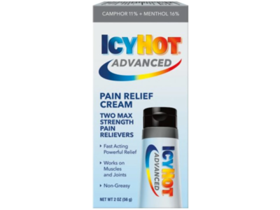 Icy Hot Advanced Pain Relief Cream, Camphor 11% + Menthol 16%, 2 fl oz/56 g