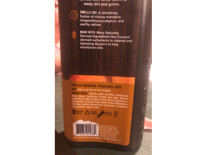 Every Man Jack Body Wash, Mandarin Vetiver, 24 fl oz/710 mL