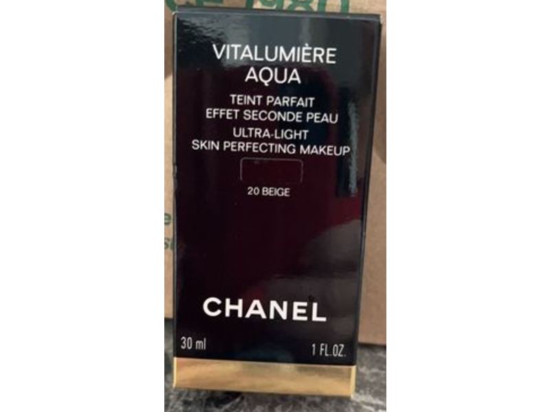 Chanel Ultra Light Skin Perfecting Foundation, 20 Beige, 1 fl oz/30 mL