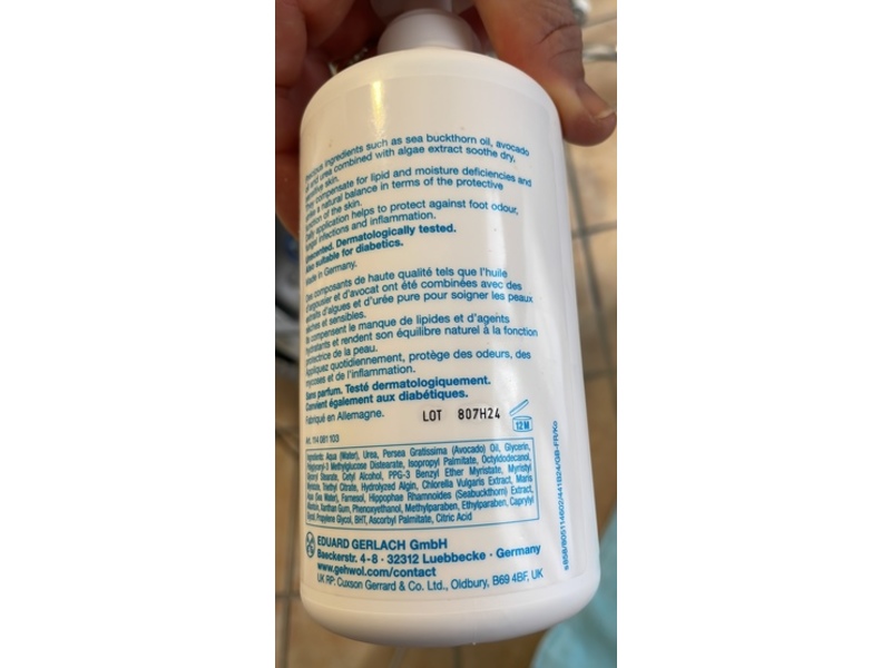 Gehwol Med Lipidro Cream, 17.6 oz/500 mL