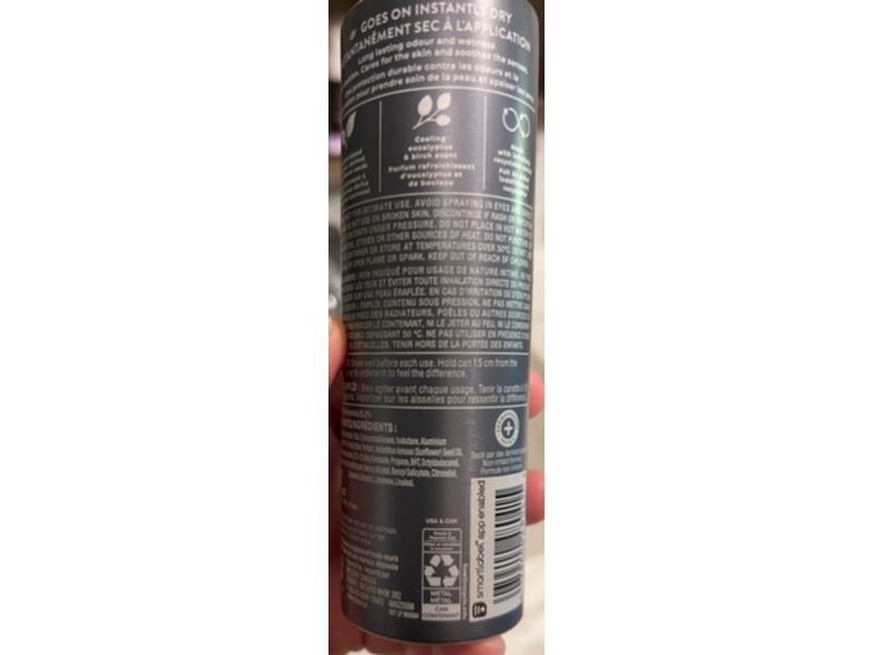 Dove Men +Care Refreshing Antiperspirant Dry Spray, Eucalyptus + Birch, 3.8 oz/107 g