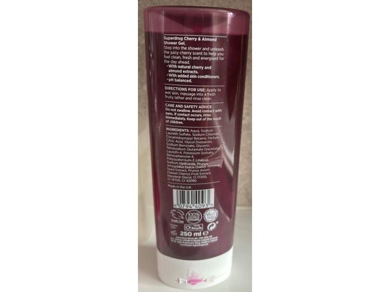Superdrug Fruity Shower Gel, Cherry & Almond, 250 mL