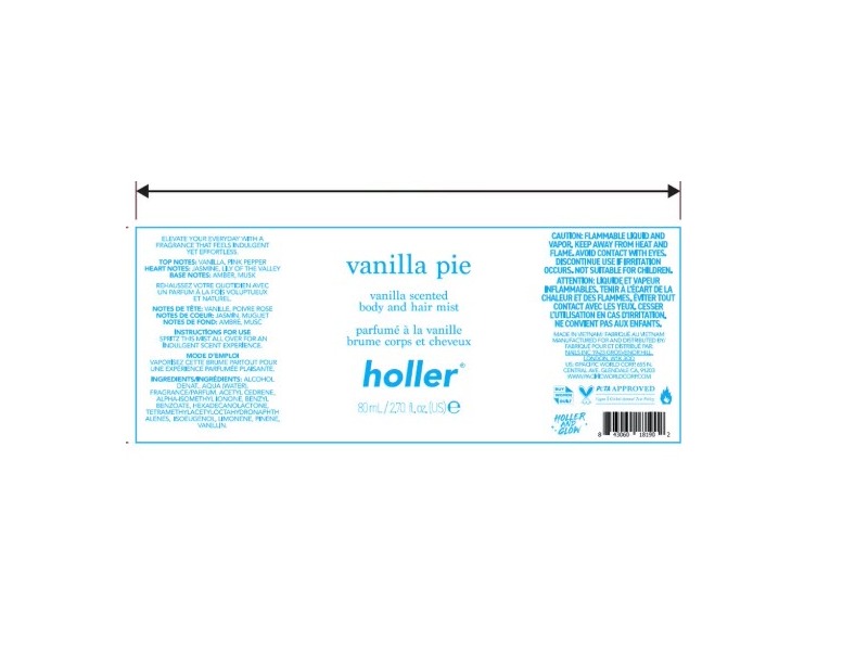 Holler Vanilla Pie Body and Hair Mist, 2.70 fl oz/80 mL