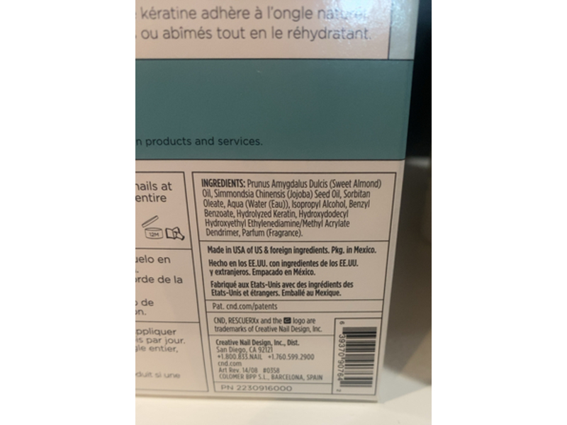 CND Rescue RXx Daily Keratin Treatment, 0.125/3.7 mL, Pack Of 40