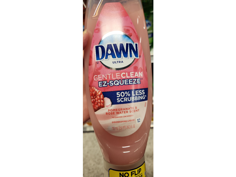 Dawn Gentle Clean Dishwashing Liquid, Pomogranate & Rose water Scent, 24.3 fl oz/718 mL