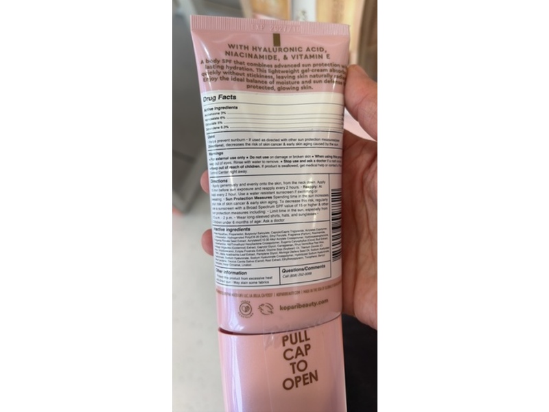 Kopari Sunglaze Body Gel Cream Sunscreen, SPF 50+, 3.4 fl oz/100 mL