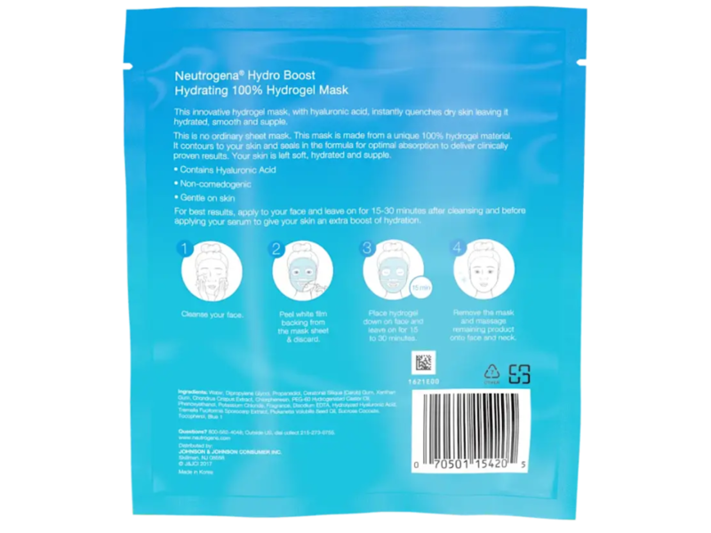 Neutrogena Hydro Boost Hydrating Face Mask, Hyaluronic Acid, 1.0 oz/30 g