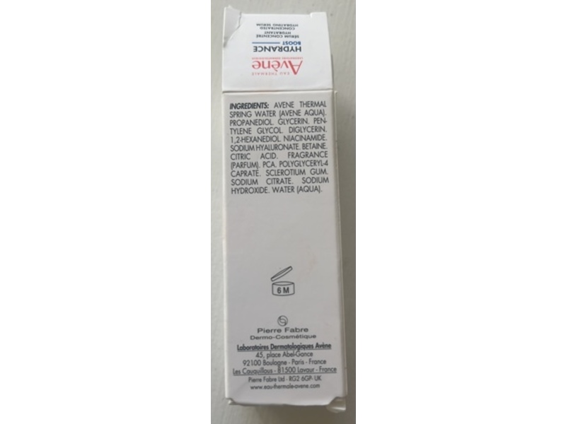 Avene Hydrance Boost Concentrated Hydrating Serum, Hyaluronic Acid, 0.3 fl oz/10 mL