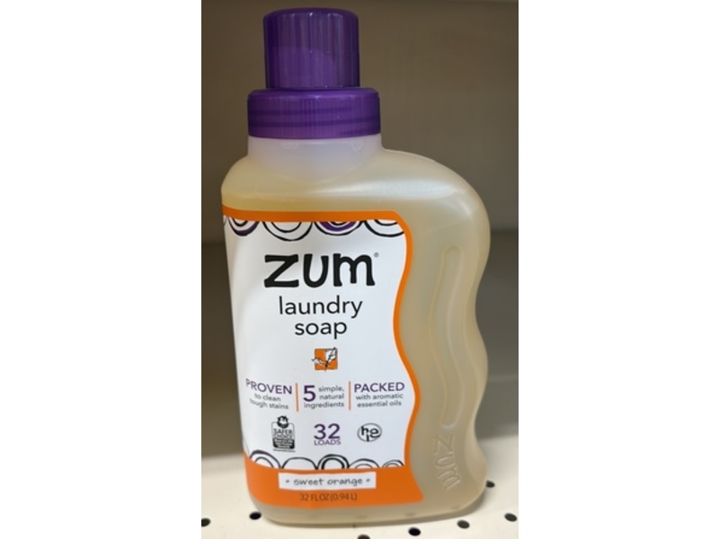 Zum Laundry Soap, Sweet Orange, 32 fl oz/0.94 L, 32 Loads