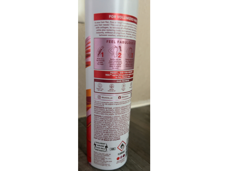 Batiste Volumizing Dry Shampoo, Keratin, 5.71 oz/162g