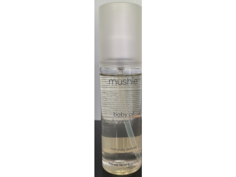 Mushie Organic Baby Oil, Fragrance Free, 4.90 fl oz/145 mL