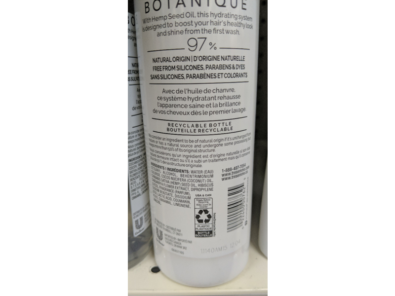 TRESemme Botanique Hemp Hydration Conditioner, 16 fl oz/473 mL
