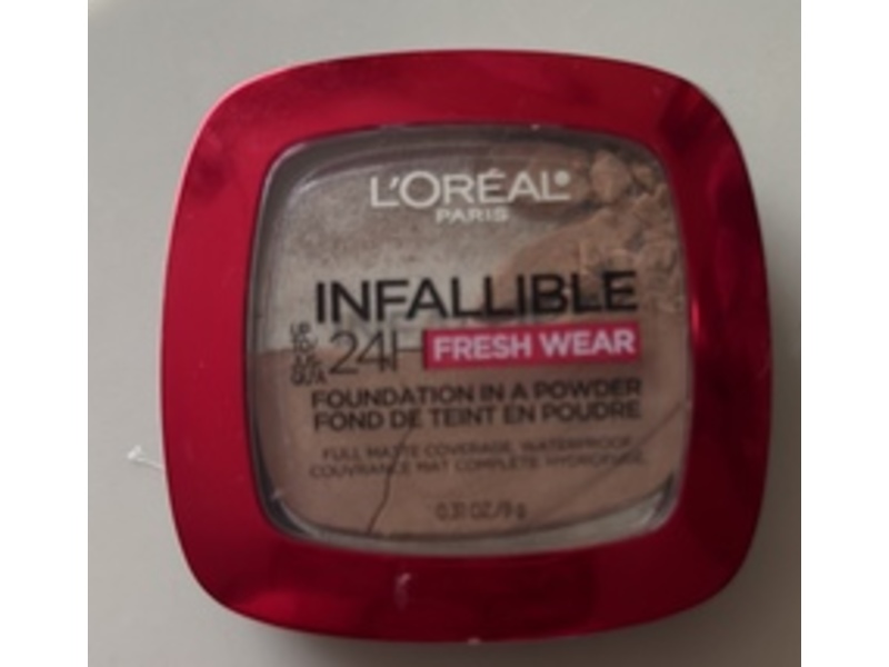 L'Oreal Paris Infallible Fresh Wear Foundation Powder, 250 Radiant Sand, 0.31 oz/9 g