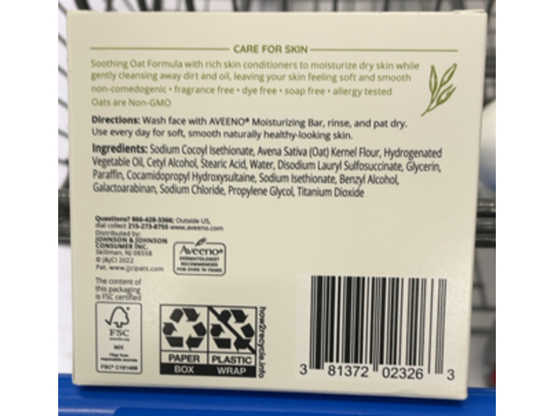 Aveeno Daily Moisturizing Facial Bar, 3.5 oz/100 g, 3 Count