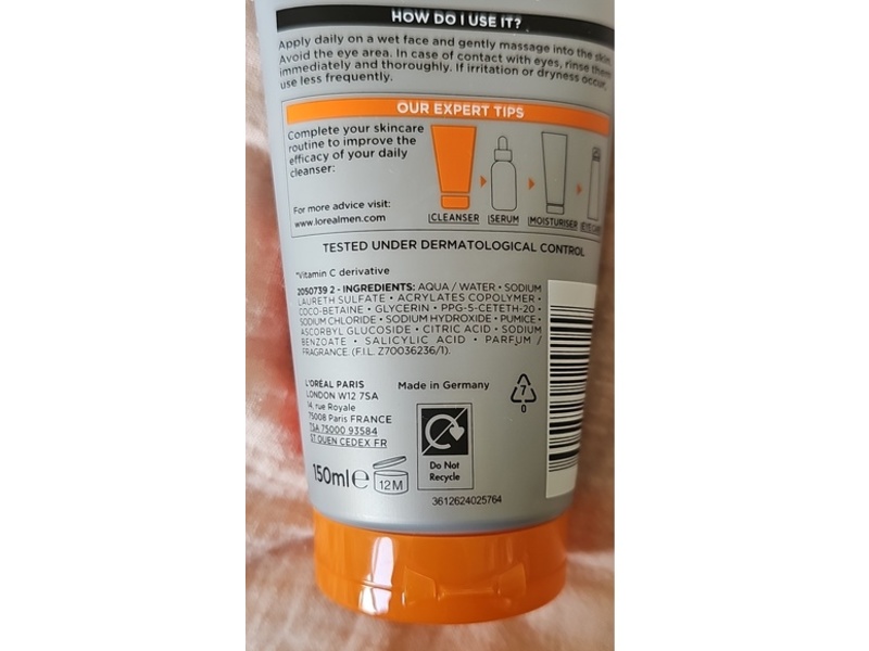 L'oreal Men Expert Hydra Energetic Deep Exfoliating Face Scrub, 150 mL