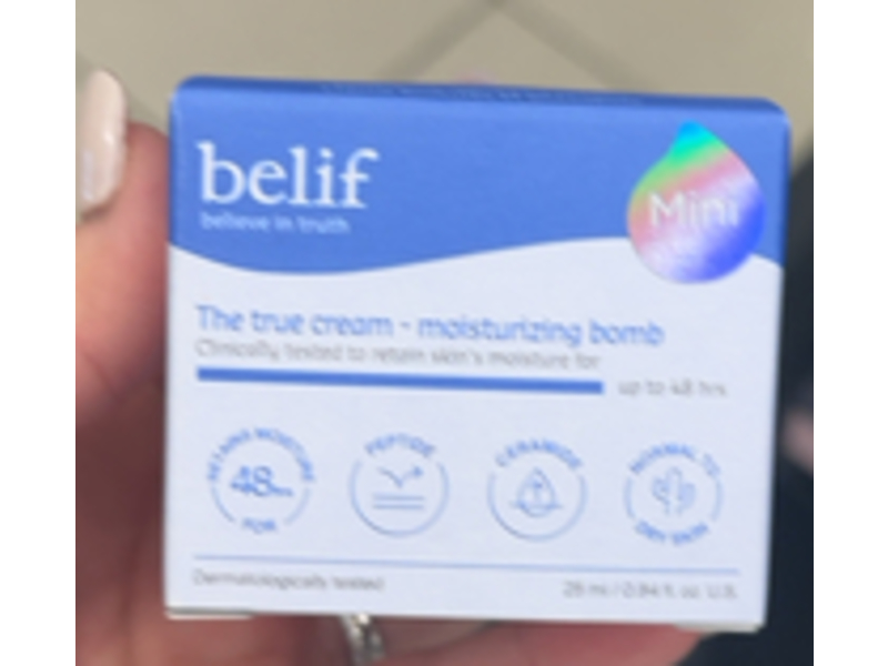 Belif The True Cream Moisturizing Bomb, Peptide + Ceramide & Squalane, 0.84 fl oz/25 mL