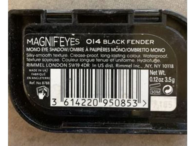 Rimmel London Magnif'eyes Mono Eye Shadow, Black Fender, 0.12 oz/3.5 g