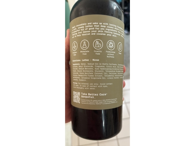 Papatui Refreshing Body Wash, Cedar Sport, 28 fl oz/828 mL