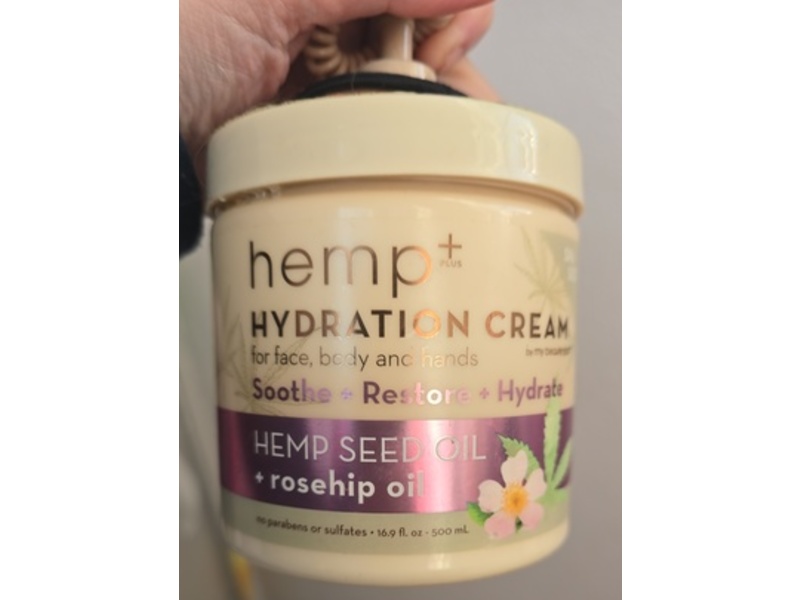 Hemp+ Hydration Cream, Hemp Seed Oil + Rosehip Oil, 16.9 fl oz/500 mL