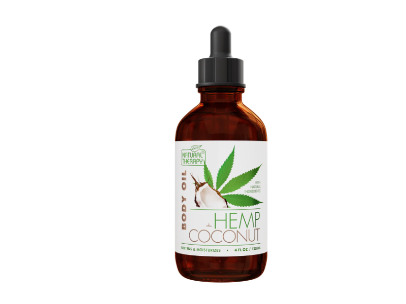 Natural Therapy Body Oil, Hemp & Coconut, 4 fl oz/120 mL