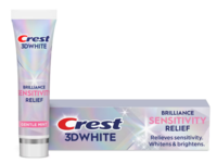 Crest 3D White Brilliance Sensitivity Relief Toothpaste, Gentle Mint, 3.9 oz/110 g - thumbnail 1