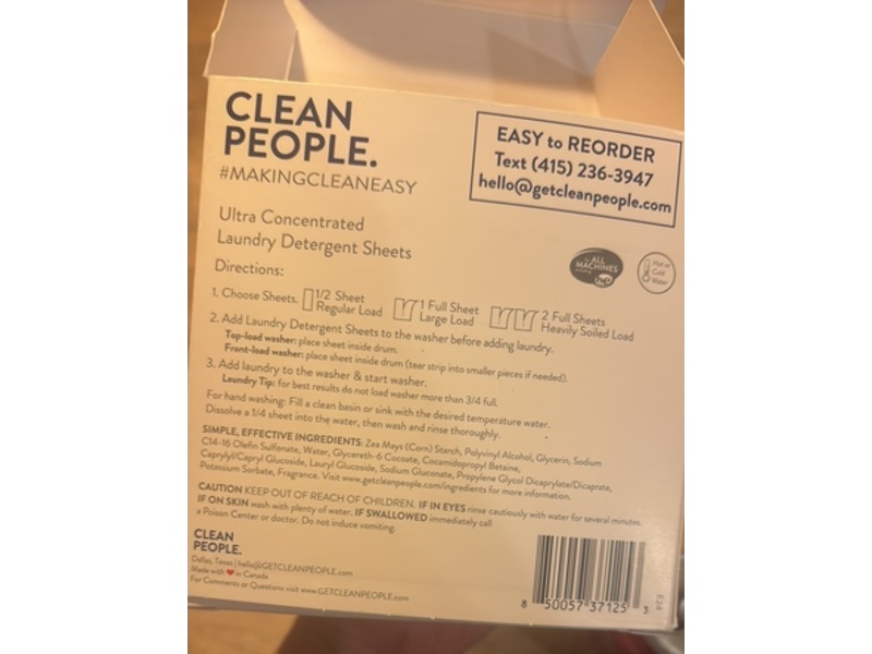 The Clean People Ultra Concentrated Laundry Detergent Sheets, Spring, 96 Loads