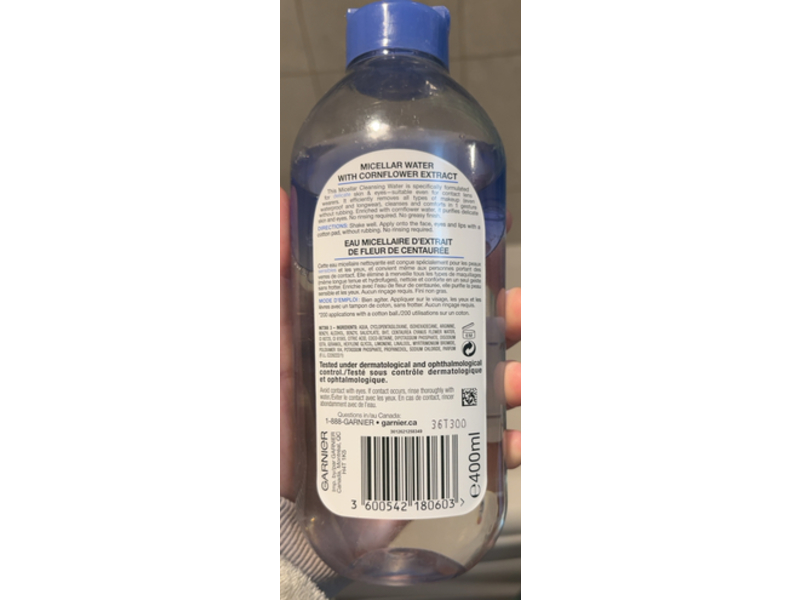 Garnier SkinActive Micellar Water, Cornflower Extract, 400 mL