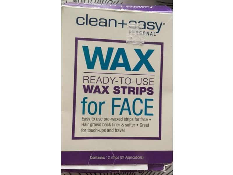 Clean+Easy Wax Ready-To-Use Wax Strips For Face, 12 Count