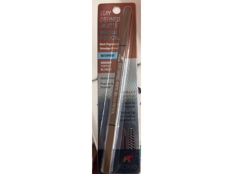 Kokie Stay Defined Matte Brow Pencil, Toffee Blonde, 0.003 oz