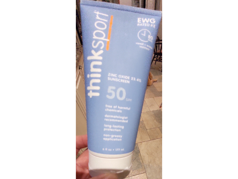 Think Sport Sunsscreen, SPF 50, Zinc Oxide 23.4 %, 6 fl oz/177 mL