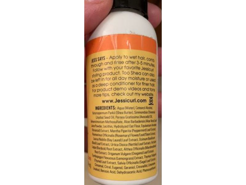 Jessicurl Too Shea! Extra Moisturizing Conditioner, No Fragrance, 2 fl oz/59 mL