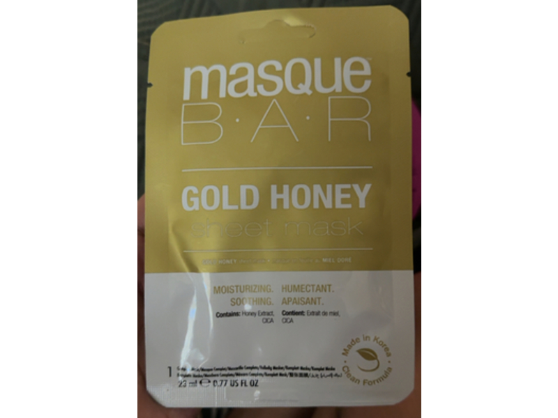 Masque B. A. R Sheet Mask, Gold Honey, 0.77 fl oz/23 mL