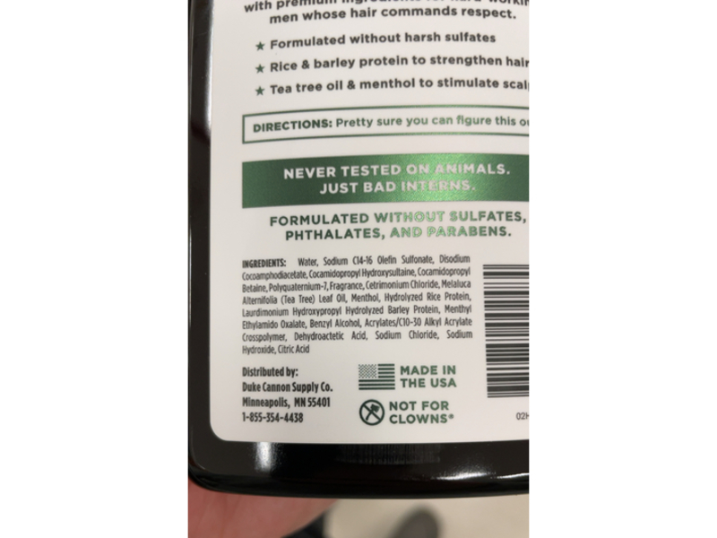 Duke Cannon Supply Co. News Anchor 2 - In - 1 Hair Wash, Tea Tree, 14 fl oz/414 mL