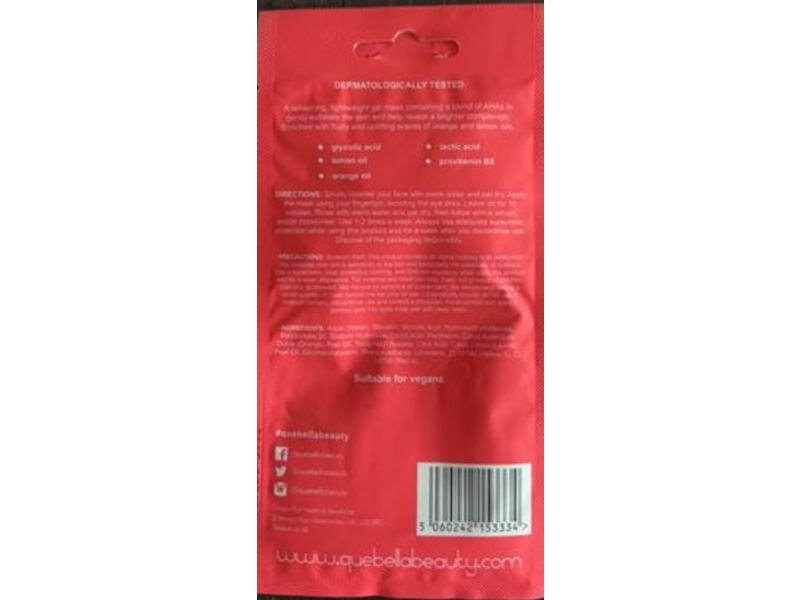 Que Bella Professional Gel Mask, Vitamin Glow, 0.5 oz/15 g